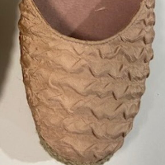 NWOT⭐️ Maypol Espadrilles Platform Wedge Silk Blush/Taupe Lace Up -8 - Picture 9 of 9